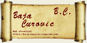 Baja Čurović vizit kartica